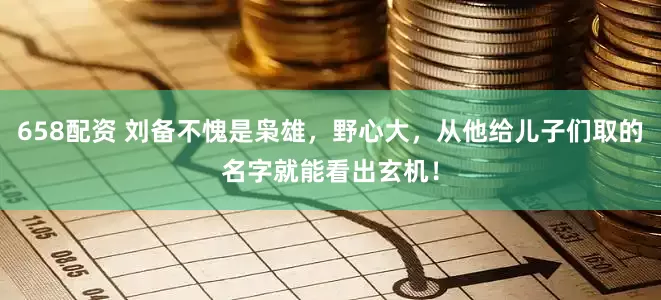 658配资 刘备不愧是枭雄，野心大，从他给儿子们取的名字就能看出玄机！